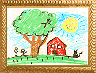 Crayon drawing of house